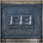 Plaquette aan de Karelsbrug (fundament anno 1357), © Arno Lucas