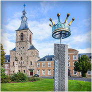 Een herkenningspunt van de Hertoglimburgpad bij Abdij Rolduc, © Arno Lucas