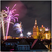 Vuurwerk tijdens de jaarwisseling van 2023-2024 in 's-Hertogenbosch, © Arno Lucas