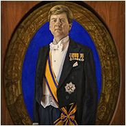 Een schilderij van Koning Willem-Alexander in het stadhuis (gemaakt door Monique Broekman), © Arno Lucas