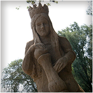 Een zandsculptuur gemaakt tijdens het Slokdarmfestival in 2008, © Arno Lucas
