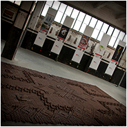 Een tapijt van Mars met op de achtergrond banners (waarvan 1 gemaakt door mij) tijdens het Slokdarmfestival in 2012, © Arno Lucas